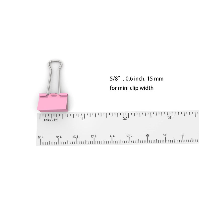 nctinystore مشابك ملونة صغيرة من نكتينيستور 5/8 بوصة / 0.6 بوصة / 15 مم (وردي، 40 قطعة) - Image 3